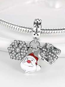 STYFNE 1 pieza Colgante con cuentas de árbol de Navidad, campana, Papá Noel, reno, muñeco de nieve, adecuado para pulseras DIY, joyería de mujer, pequeño regalo diario