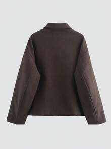 Women's Fashionable Simple And Versatile Commuting Zipper Woolen Coat Tops