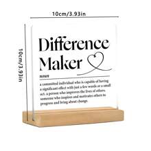 1pc Acrylic Desktop Decor Gift For Teachers, Bosses, Mentors, Coaches, Thanksgiving Gifts, Holiday Gifts, With Wooden Base
