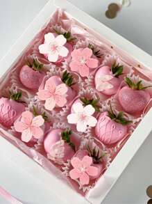 60pcs-Edible Cherry Blossoms Cupcake Toppers Edible Cherry Blossoms Flowers Cake Decorations Wafer Paper Flowers Cupcake Topper For BabyShower Wedding Birthday Party Decorations Supplies Colorful,Spring Theme Party
