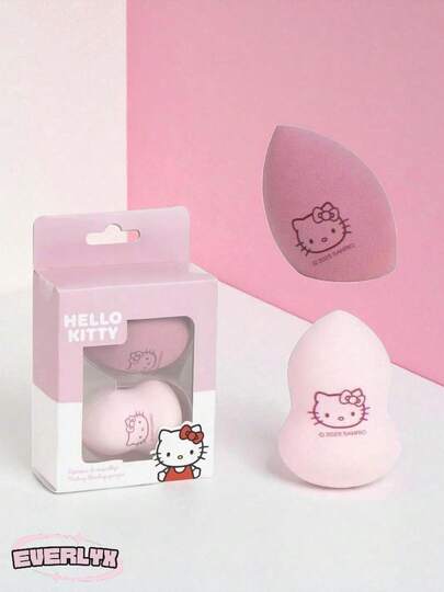 Set Of 2 Hel Lo Kit Ty Makeup Sponges - Adorable Design To Apply Foundation, Concealer Or Contour - Soft Texture And Professional Finish - Suitable For Dry Or Wet Use - Ideal For San Rio Fans - ✅ Shipping In 24/48 Hours