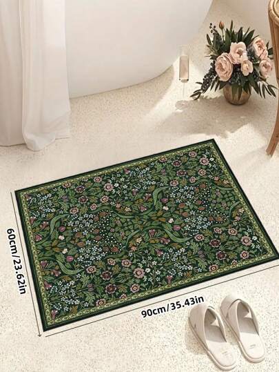 Pc Boho Moderne Parisian Garden Bloemen Tapijt Living Room, Non Skid Rust Vloerkleed Print Vintage Farmho Bedroom Dining Room Dorm Office Home view 5