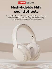 Lenovo 联想 TH11 蓝牙耳机，蓝牙 5.4 HiFi 音质，EQ 音效，3 种模式（游戏/音乐），高清麦克风，电池寿命长，佩戴舒适，防噪音，有线/无线连接，适用于智能手机和电脑 - 彩色 - 查看 1