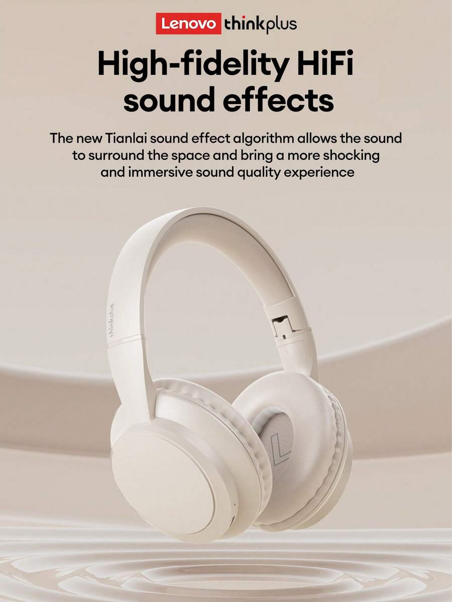 Lenovo 联想 TH11 蓝牙耳机,蓝牙 5.4 HiFi 音质,EQ 音效,3 种模式(游戏/音乐),高清麦克风,电池寿命长,佩戴舒适,防噪音,有线/无线连接,适用于智能手机和电脑 - 彩色 - 查看 1