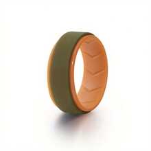 7 件装男士硅胶戒指结婚戒指橡胶戒指适合 7-15 码，舒适、耐用、时尚，适合活跃的生活方式，8 毫米宽，2 毫米厚 - 彩色 - 查看 9