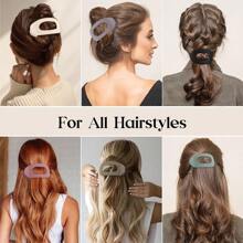 6 件套多色扁平和圆形发夹/发夹，女士防滑爪夹，弧形复古简约优雅发饰，发夹，发夹，发夹 - 彩色 - 查看 4