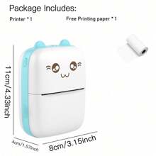 Impresora De Etiquetas Y Fotos Portátil Mini (nota: El Papel Autoadhesivo No Es Obligatorio, Se Puede Comprar Por Separado). Impresora Térmica Portátil Para Aplicaciones Android O Ios. Impresora Sin Tinta, Adecuada Para Imprimir Diarios, Fotografías, Notas De Trabajo Y Listas De Trabajo