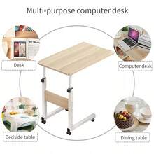 Portable Over Bed Chair Table Hospital Overbed Height Adjustable Laptop Tray UK - Khaki - View 2