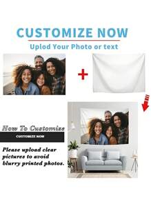 1 Customized Tapestry - Personalized With Your Own Photos For Unique Home Decor And Unforgettable Gifts - Ideal For Anniversary, Birthday, Wedding, Christmas And Special Occasions