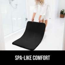 Baño de Espuma Viscoelástica Gruesa, Alfombrillas de Terciopelo Absorbente Suave, Alfombra de Baño 30X20, Alfombras Lavables A Máquina, de Secado Rápido, Negro - Azul - Ver 2