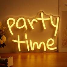 1個“let's Party” Led霓虹燈字母形狀,usb供電,適用於臥室牆面裝飾,節日派對婚禮裝飾 - 彩色 - 查看 17