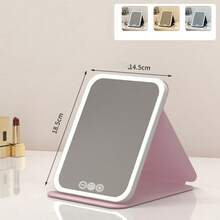 LED 化妆镜 - 3 种颜色灯光模式（白光/自然光/暖光），USB 充电式化妆镜，亮度可调，便携式折叠设计，适合居家、旅行和宿舍使用，是送给女性的完美圣诞节、生日、母亲节礼物（电池容量：350mAh/600mAh） - 彩色 - 查看 14