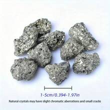 1pc Natural Pyrite Cluster Copper Pyrite Mineral Rough Uneven Ironstone Healing Energy Stone, Home Aquarium Decor, Can Be Used To Enhance Willpower And Manifestation, Suitable For Back To School Season - Yellow - View 6