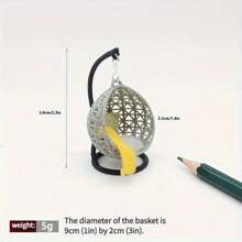 1 pieza Miniatura de cesta colgante decorativa, mueble de diorama pequeño, modelo de silla de columpio, material de manualidades