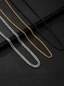 3 件套三色项链套装，时尚混色多层粗款首饰套装，简约套装，适合送礼