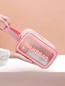 3个/1个大容量防水化妆包，透明便携设计，双手柄 - 非常适合存放化妆品和洗漱用品。化妆包，化妆品收纳包，洗漱包，化妆袋，旅行包，返校必备。PVC透明化妆包，洗漱包，便携式防水化妆品旅行包，大容量多功能，可悬挂洗漱包，资料包，行李包，手提包，内衣包，鞋袋，衣物收纳包，护肤品收纳包，女士旅行收纳包，美容工具收纳包，洗漱包