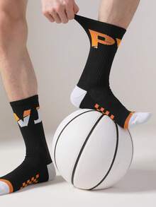 1/3/6 pares de calcetines de baloncesto con bloqueo de color