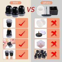 16PCS Protectores de Patas de Silla Antideslizantes de Silicona 360°Almohadilla de Fieltro para Patas de Muebles, Cubierta Engrosada para Pisos de Madera Dura - Diámetro 25-30 mm - Ver 3