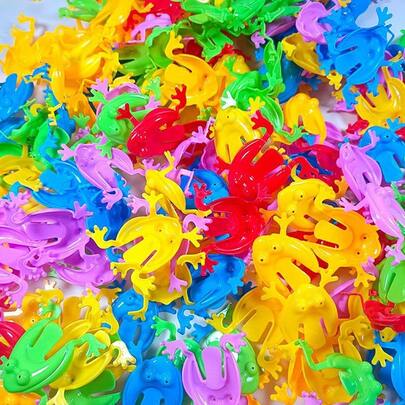 2/10/20/30/60/80/100/150 Pieces Frog Jumping Frogs Toy 2 Inches Plastic Frogs Toy Assorted Colors Frogs Toys Jumping Plastic Frogs For Boys And Girls Party Favors, Birthday, School, Halloween, Christmas,Gift Box Filling,Playing, 6 Colors