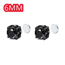 2PCS Magnetic Ear Clips Stud Earrings Non Piercing Strong Magnet Fake Piercing Women Men Black Silver Jewelry Clip Earrings Jewelry Stainless Steel Set 6/8mm Magnetic Stud Earrings For Men Women Non-Piercing Clip-On Earrings Magnet Ear Jewelry