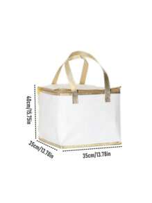 1 件隔热午餐袋，大容量可重复使用的午餐手提袋，防水便携设计，适合学校和办公室 - 保持食物新鲜美味，便当袋，手提包，厨房野餐隔热大容量可重复使用食物野餐袋沙滩袋，冷藏袋带拉链顶部 - 适用于热或冷，野餐篮可折叠