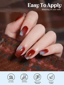 15毫升超棒美甲透明绽放凝胶UV LED花朵凝胶指甲油，可扩散呈现大理石天然石材水彩花卉印花效果，可卸美甲凝胶DIY美甲设计美甲礼物，送给女性美甲师 - 無色 - 查看 6