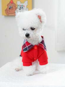 1 件宠物服装，适用于狗和猫、贵宾犬、泰迪熊、小型犬/幼犬、快乐小狗和小猫休闲时尚可爱舒适二合一连帽衫