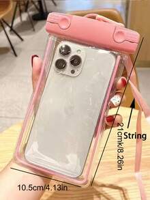 1pc Universal Touch-Sensitive Waterproof Phone Pouch, Luminous Swimming Diving Mobile Case, Can Be Used As A Touch-Screen Swimming And Diving Case, Can Be Used As An Underwater Camera Phone Case, Portable Travel Phone Bag With Adjustable Lanyard, PVC Material, No Battery Required Travel Must Haves Summer1 Stuff Back To School Supplies - Multicolor - View 22