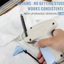 مثبت ملابس سريع، مسدس خياطة نسيج إبرة دقيقة، أداة خياطة تطريز ملابس مصغرة، تشمل 1 إبرة ، 1000 دبوس أبيض و 1000 دبوس أسود 4.5 ملم