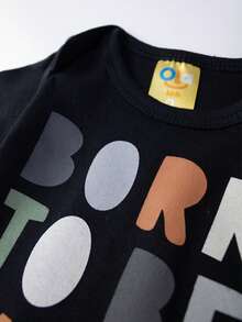 Body Bebê Manga Curta Born To Be Wild Preto 293 - Ola Kids