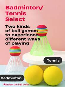 Child-Sized Badminton/Racketball Racket 2 Player Sports Toy For Outdoor Parent-Child Interaction, Birthday/Holiday Gift For Boys And Girls