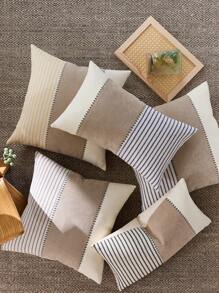 1 Stück Kationisch gewebter Tweed Kissenbezug, einfarbig, ganzjährig verwendbar, schlicht und modern, Farbe Morandi-Ton, geeignet für Sofa, Schlafzimmer, Balkon, Fensterbank, Outdoor, ohne Kissenkern, Herbstdekoration, Raumdekoration