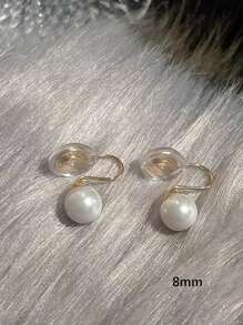 Artifical Pearl Hypoallergenic Fake Ear Cuff Earrings Earring Studs Ear Clips For Men Women CZ Clip On Earrings Stainless Steel Non Pierced Earring Jewelry