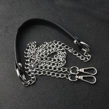 1-Pack Gold Metal Chain With Black PU Leather Strap - Stylish Alternative To DIY Handbag And Shoulder Bag Accessories, Secure Square Clasp For Versatile Fashion Design, Wallet Strap, DIY Wallet Making