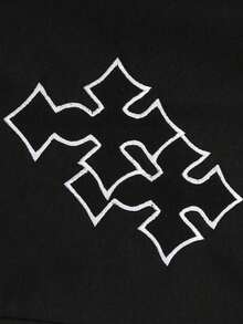 MEN Goth Men's Cross Print Drawstring Waist Pockets Loose Casual Shorts