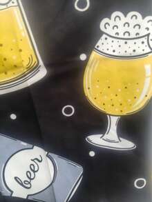 3D Beer Print Hawaiian Beach Shorts For Men - Multicolor - View 4