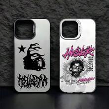 H-HellstarS Fashion Logo Phone Case For IPhone 16 15 14 13 12 11 Pro Max Black Matte Multicolor Laser Metallic Aurora Funda - 象牙白 - 查看 3
