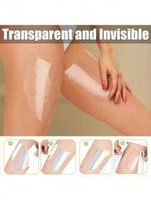 20pcs Invisible Anti-Chafing Thigh Bands, Thigh Friction Protection Tape, Transparent Protective Pads, Suitable For Women's Inner Thighs And Calves, Comfortable Protection