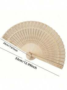 1/5/10/15pcs Stylish Wooden Folding Fan, Boho Style Hollow Carved Wooden Fan, Handheld Fan For Photo Props, Bamboo, Lightweight And Portable - Gift For Women's Graduation Gift And Home Decoration Accessories.Style (Color) Random Shipment