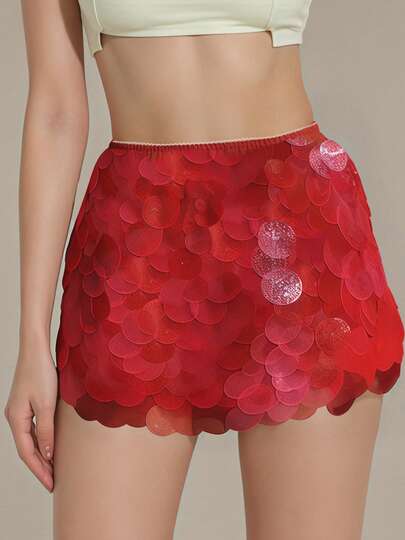 Sexy Sparkle Low Rise Bodycon Skirts Hot Girl Party Rave Sequins Mini Skirts Women Y2K Coquette Short Skirt Fashion Clubwear