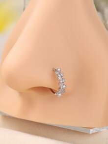 1 件 8 毫米镀金全 CZ 鼻环 - 20G 精致密镶鼻环，男女皆宜，防过敏螺旋鼻饰，闪亮简约鼻环 - HNR-39 - 查看 14