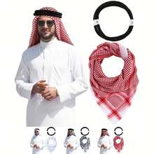 两件套中东阿拉伯迪拜沙特男士头巾头带，迪拜沙特方巾男士阿联酋格子围巾，阿拉伯迪拜沙特男士头巾头带（粉色、白色、黑色），返校季，卷发器，卷发产品，卷发器，卷发棒，卷发工具，卷发器，圣诞节，卷发器，卷发产品，卷发，卷发棒，卷发器，无热卷发，无热卷发，卷发器，卷发棒，卷发，卷发棒，卷发工具，卷发棒，卷发扩散器，头发，旅行，美发产品，美发工具，美发用品，理发师，理发配件，理发店，美发设备 - 彩色 - 查看 1