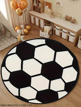 1pc Soft & Comfortable Football Carpet. Washable Area Rug. Suitable For Bedroom Bedside, Living Room, Balcony Home Decor, Hotel Decor, Office Decor And Holiday Decor. Bedroom Decor, Small Rug, Carpet, Home Decor, Living Room Carpet, Living Room Small Rug, Bedroom Carpet, Living Room Home Decor, Outdoor Rug, Washable Carpet