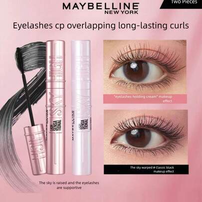  Maybelline Lash Sensational Mascara - Base Coat + Black Mascara, Volumizing & Curling