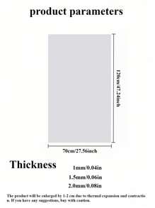 1 buc. Material transparent din PVC, grosime 1,0 mm/1,5 mm/2,0 mm, dreptunghiular, minimalist, pentru protecția suprafeței mobilierului, din cristal, potrivit pentru măsuța de cafea, noptieră, dulap, masă, birou de calculator, birou de birou și diverse suprafețe de mobilier, sticlă moale de protecție, față de masă, esențială pentru viața de zi cu zi, aplicabilă pentru toate anotimpurile