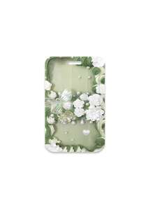 花朵造型卡套，适用于学生证、餐卡、地铁卡、公交卡、学生接送卡 - 防丢硬壳卡盒卡套卡包钱包名片夹信用卡夹身份证夹女士卡包 - 彩色 - 查看 2