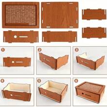 1 Cofrinho criativo faça você mesmo, pode ser montado por você mesmo, enfeite de decoração para casa, presente de quebra-cabeça infantil, plano digital reutilizável, cofrinho de madeira, enfeite de mesa, caixa de armazenamento de trocos, suprimentos para economias de fim de ano