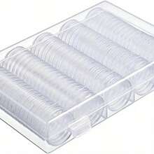 100Pcs /30mm Transparent Coin Cases Coins Storage Capsules Protection Box Container Holder Coin Collecting Box Case Collect