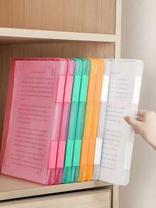 1pc A4 Plastic PP File Box, Suitable For Students, Multi-Layer Portable Double-Layer Data File Box, Subject Classification Account, Work, Exam Use, Waterproof Contract Storage Box, Back To School Student Supplies, With Instructions, ID Card Classification Storage Box, Back To School Essential, Office Essential, Applicable For Students, Office Workers, Finance Personnel - A - View 2