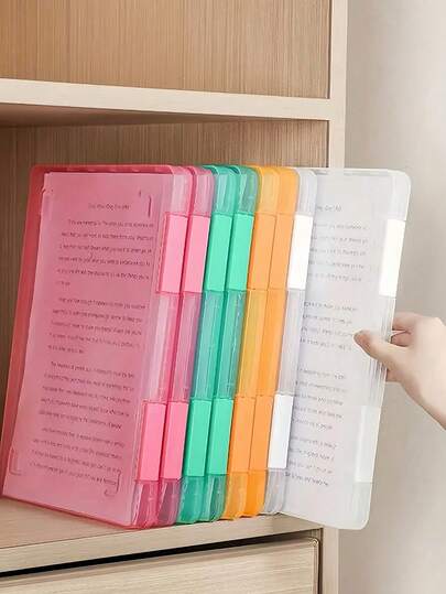 1个A4塑料PP文件盒，适合学生，多层便携式双层资料文件盒，用于科目分类、账单、工作、考试、防水合同收纳盒，返校学生用品，附带说明书，身份证收纳盒，返校和办公室必备，适用于学生、办公室工作人员、财务人员